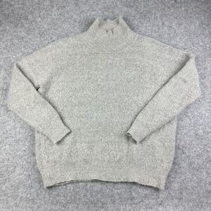 MSCH Copenhagen Sweater Womens M/L Gray Rose Mohair Pullover Mock Neck Cozy Knit